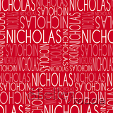 ShelleyMade Personalised Name Design Fabric Christmas Nested Red