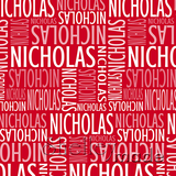 ShelleyMade Personalised Name Design Fabric Christmas Nested Red