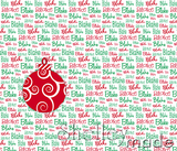 Christmas Santa Sack Panel - Typographic White