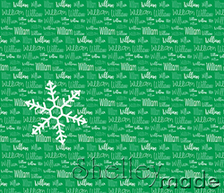 Christmas Santa Sack Panel - Typographic Green