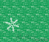 Christmas Santa Sack Panel - Typographic Green